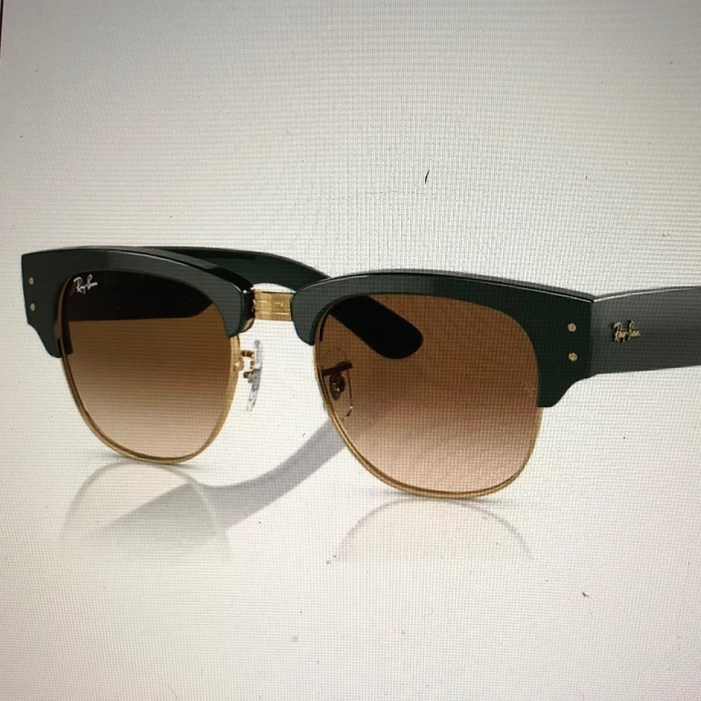 New Ray-ban Green and Gold Mega Clubmaster